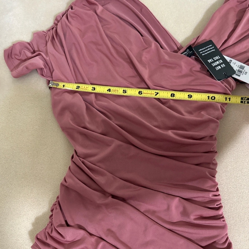 Express Ruched Satin Bodysuit - Picture 2 of 8